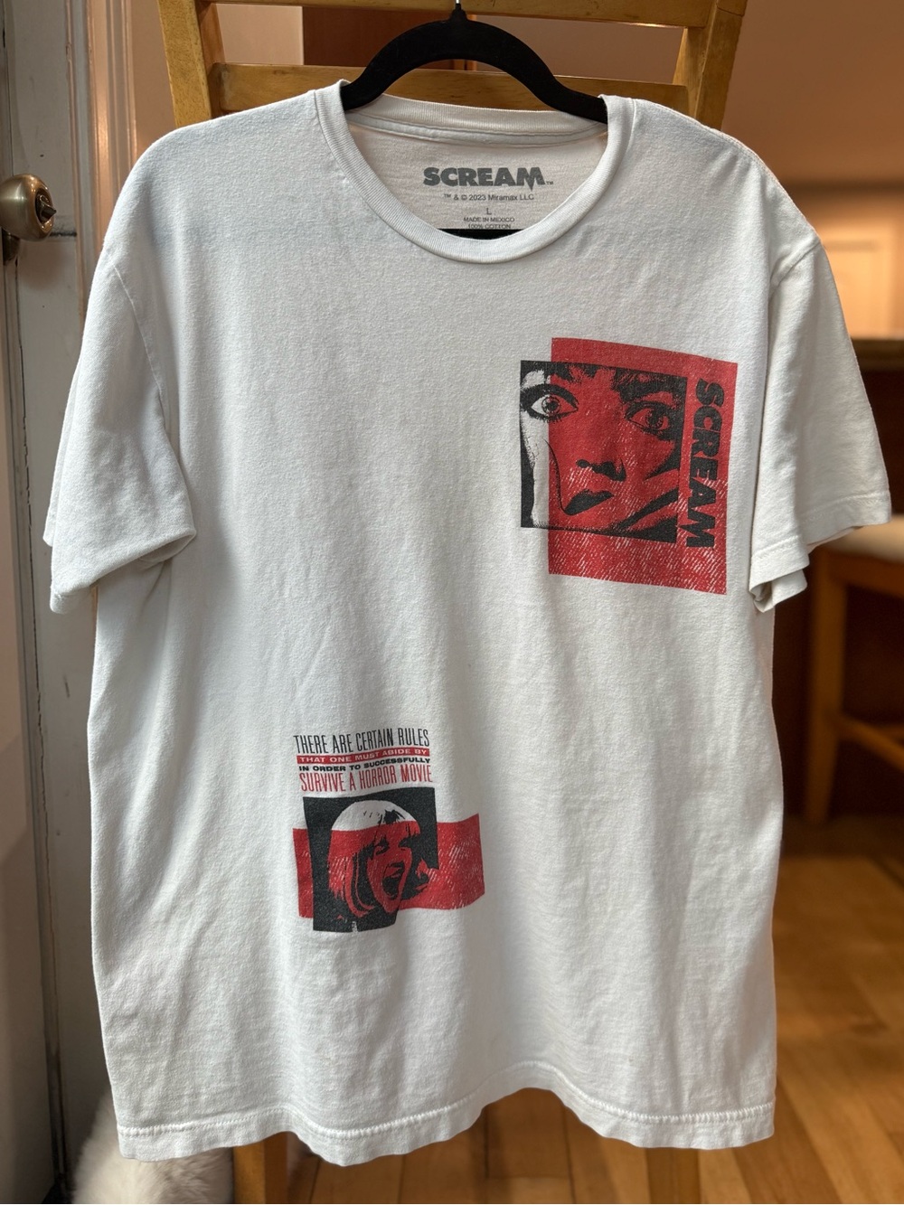 Scream Graphic Tee - White with Red Print
